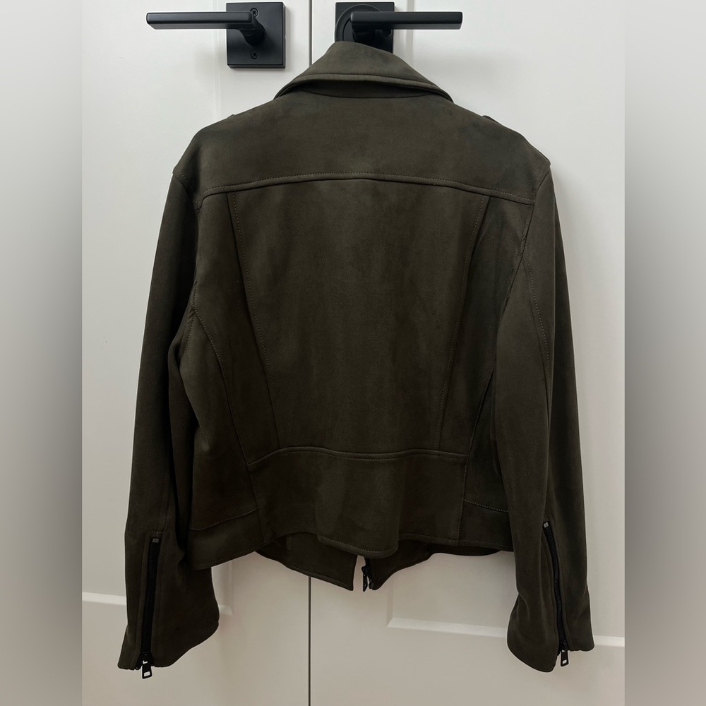 Olive Green Suede Jacket - Picture 2 of 6